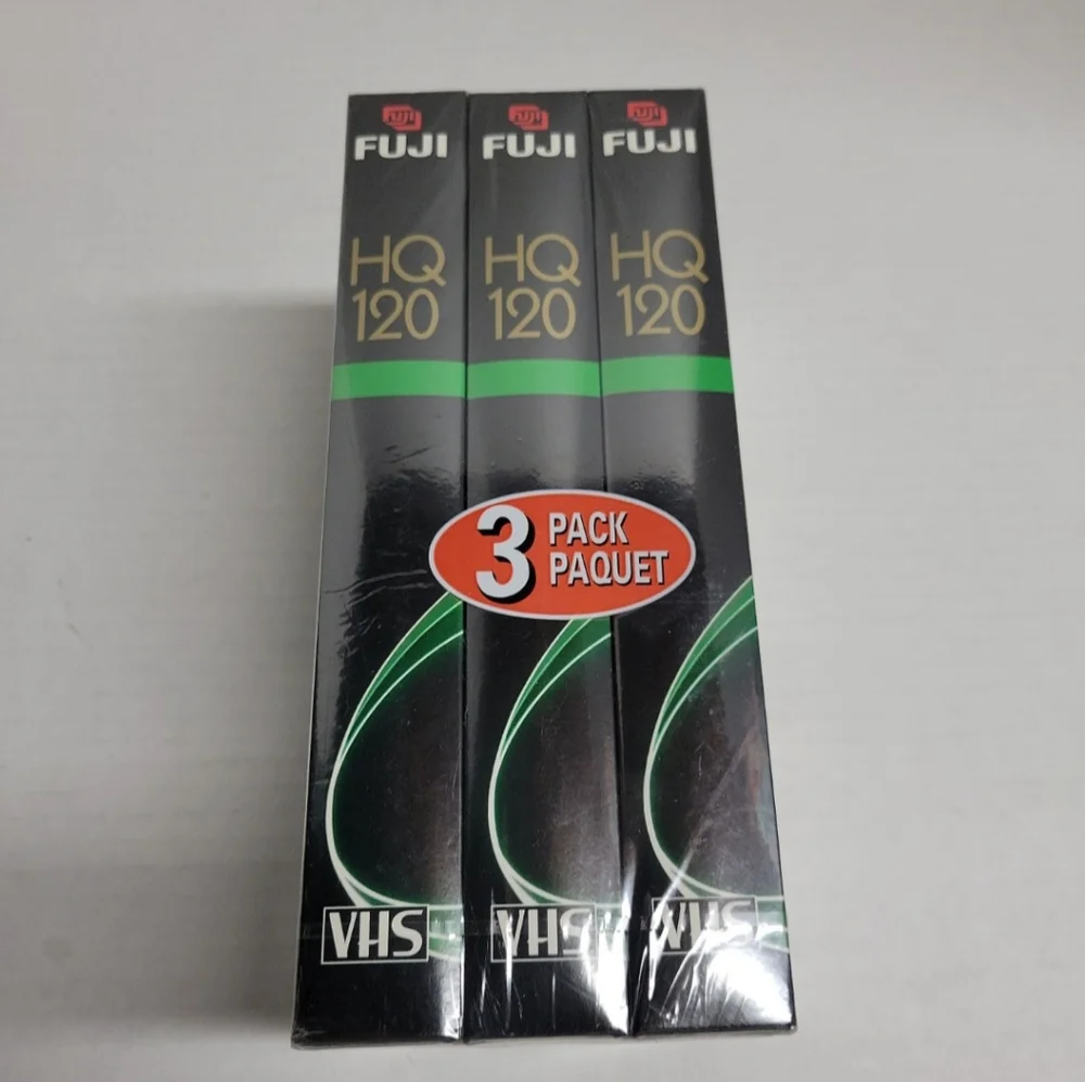 FUJI 3 Pack Of Blank VHS Video Tapes 6Hours HQ 120 NEW & Sealed FUJIFILM T-120